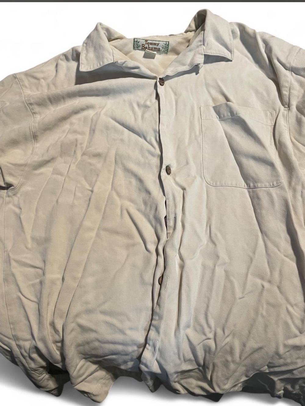 Tommy Bahama Men's Light Cream Button-Front Shirt Jacket
